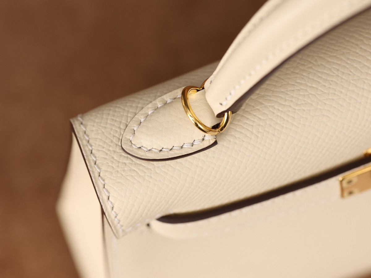 Shebag fully handmade Hermes Mini Kelly 2 bag full review white Epsom(2025 Apr updated)-Best Quality Fake designer Bag Review, Replica designer bag ru