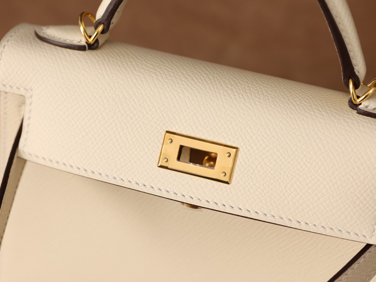 Shebag fully handmade Hermes Mini Kelly 2 bag full review white Epsom(2025 Apr updated)-Best Quality Fake designer Bag Review, Replica designer bag ru