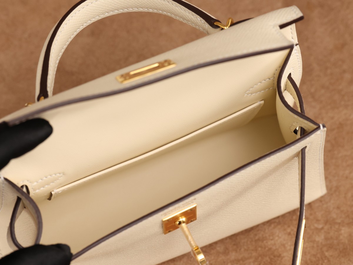 Shebag fully handmade Hermes Mini Kelly 2 bag full review white Epsom(2025 Apr updated)-Best Quality Fake designer Bag Review, Replica designer bag ru