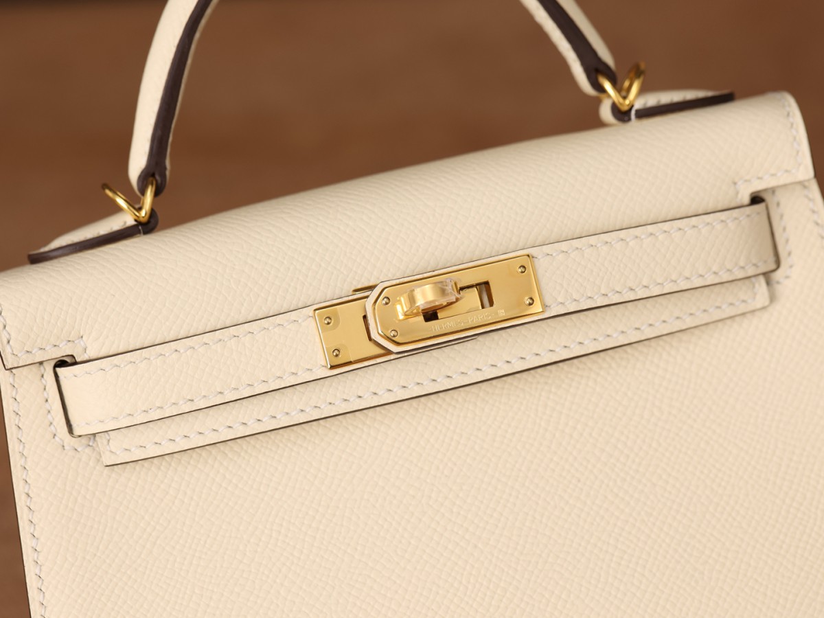 Shebag fully handmade Hermes Mini Kelly 2 bag full review white Epsom(2025 Apr updated)-Best Quality Fake designer Bag Review, Replica designer bag ru