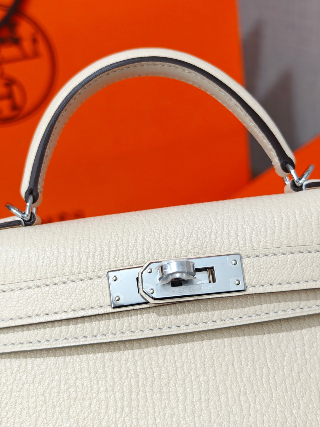 Shebag fully handmade Hermes Mini Kelly 2 bag full review white Epsom(2025 Apr updated)-Best Quality Fake designer Bag Review, Replica designer bag ru