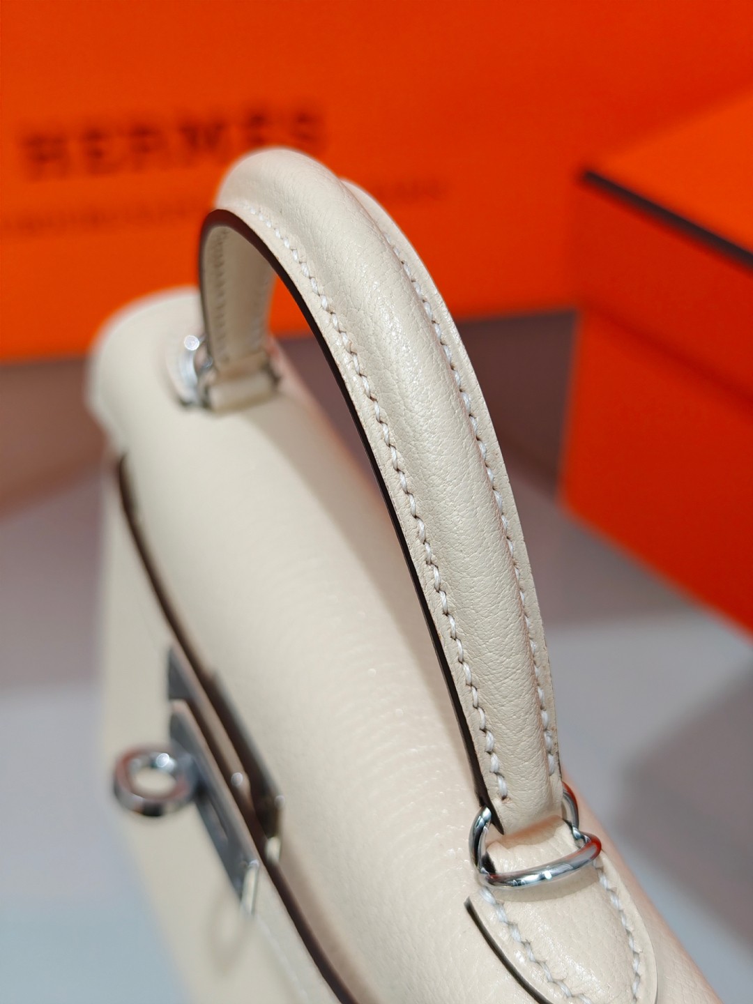 Shebag fully handmade Hermes Mini Kelly 2 bag full review white Epsom(2025 Apr updated)-Best Quality Fake designer Bag Review, Replica designer bag ru