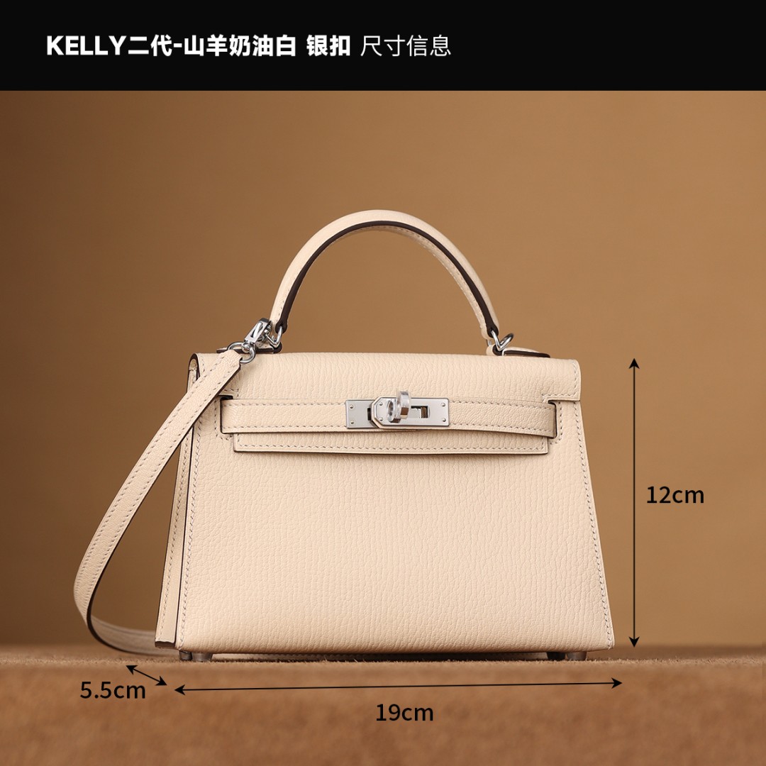 Shebag fully handmade Hermes Mini Kelly 2 bag full review white Epsom(2025 Apr updated)-Best Quality Fake designer Bag Review, Replica designer bag ru