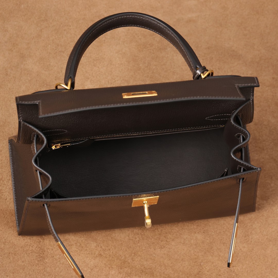 Shebag fully handmade Hermes mini Kelly 2 in goat leather black gold(April 2025 updated)-Best Quality Fake designer Bag Review, Replica designer bag ru