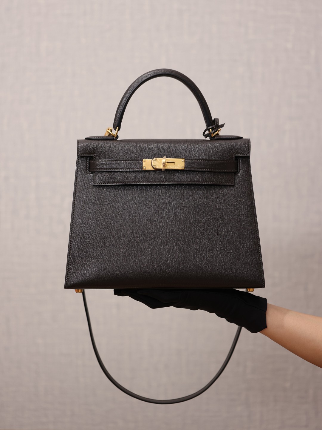 Shebag fully handmade Hermes mini Kelly 2 in goat leather black gold(April 2025 updated)-Best Quality Fake designer Bag Review, Replica designer bag ru
