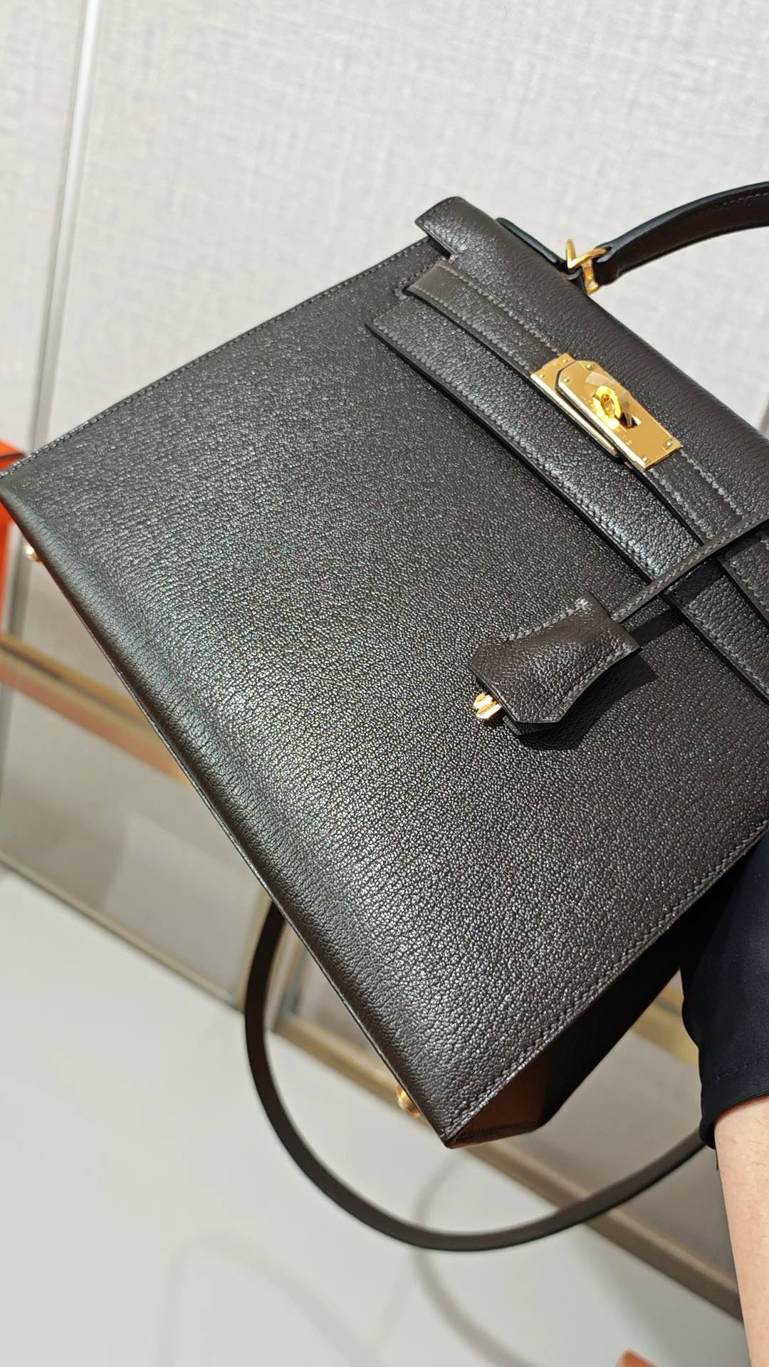 Shebag fully handmade Hermes mini Kelly 2 in goat leather black gold(April 2025 updated)-Best Quality Fake designer Bag Review, Replica designer bag ru