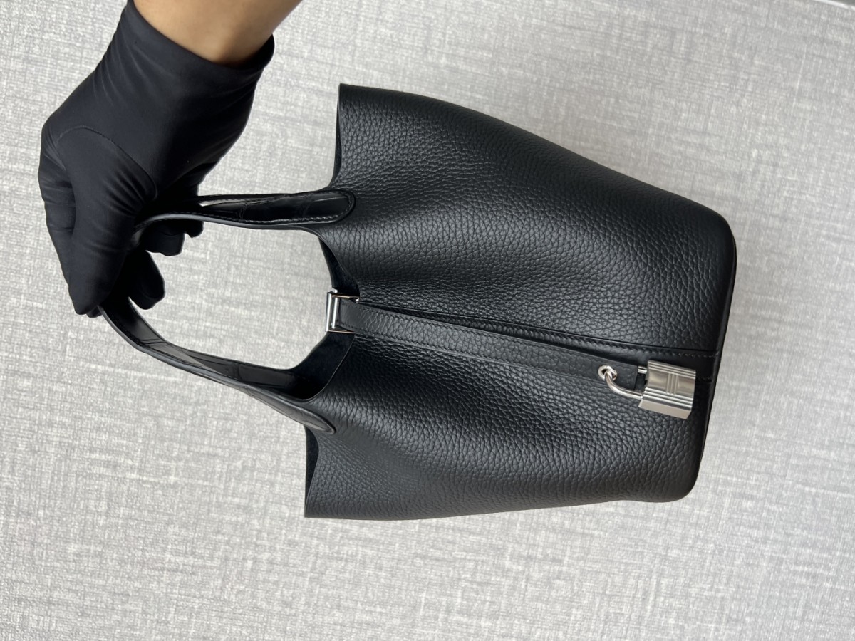 Shebag fully handmade Picotin 18 bag black crocodile leather handle (2025 Apr updated)-Best Quality Fake designer Bag Review, Replica designer bag ru Shebag fully handmade Picotin 18 bag black crocodile leather handle (2025 Apr updated)-Best Quality Fake designer Bag Review, Replica designer bag ru