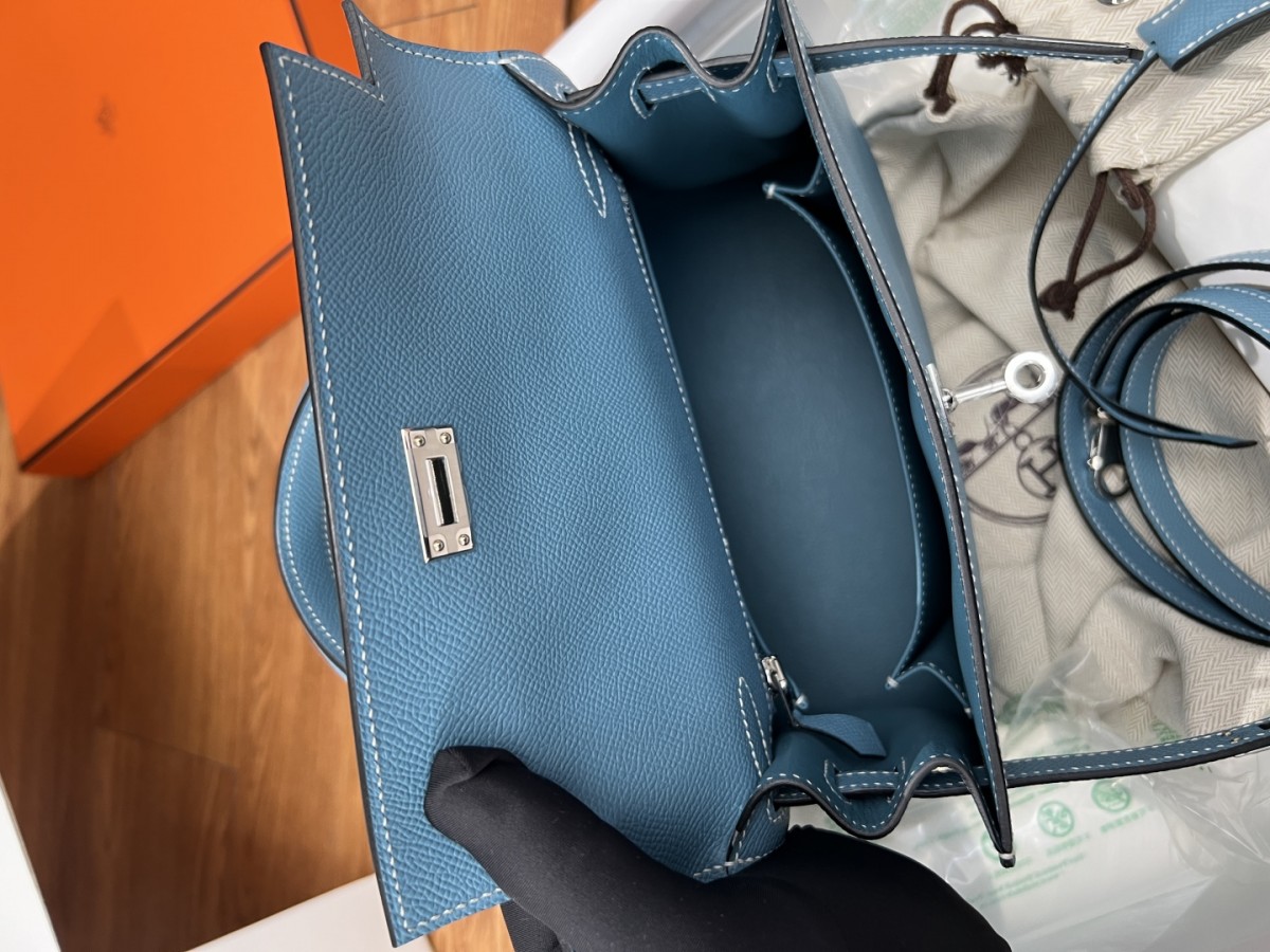 Shebag Hermes full handmade Kelly 25 in epsom blue bag review (2025 Apr updated)-Best Quality Fake designer Bag Review, Replica designer bag ru
