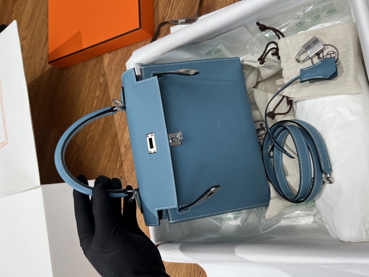 Shebag Hermes full handmade Kelly 25 in epsom blue bag review (2025 Apr updated)-Best Quality Fake designer Bag Review, Replica designer bag ru