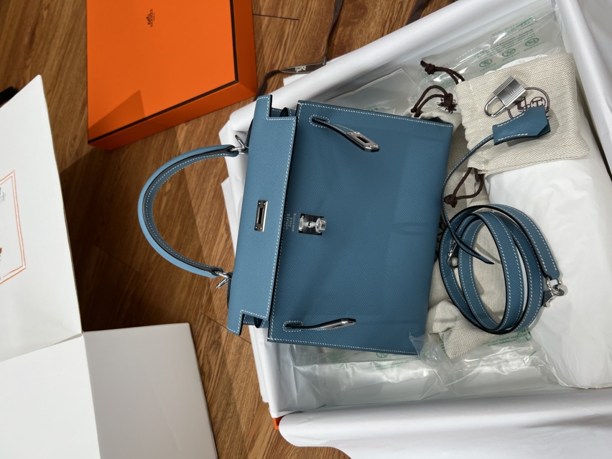 Shebag Hermes full handmade Kelly 25 in epsom blue bag review (2025 Apr updated)-Best Quality Fake designer Bag Review, Replica designer bag ru