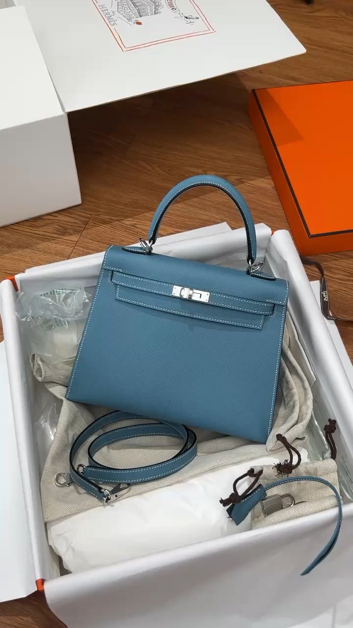 Shebag Hermes full handmade Kelly 25 in epsom blue bag review (2025 Apr updated)-Best Quality Fake designer Bag Review, Replica designer bag ru