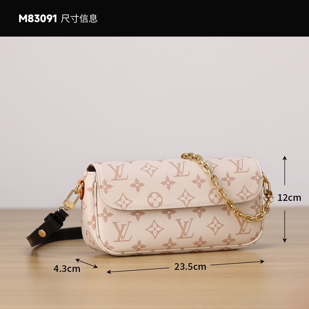 Shebag Super replica Louis Vuitton M83091 Ivy White Monogram bag(2025 July updated)-Best Quality Fake designer Bag Review, Replica designer bag ru