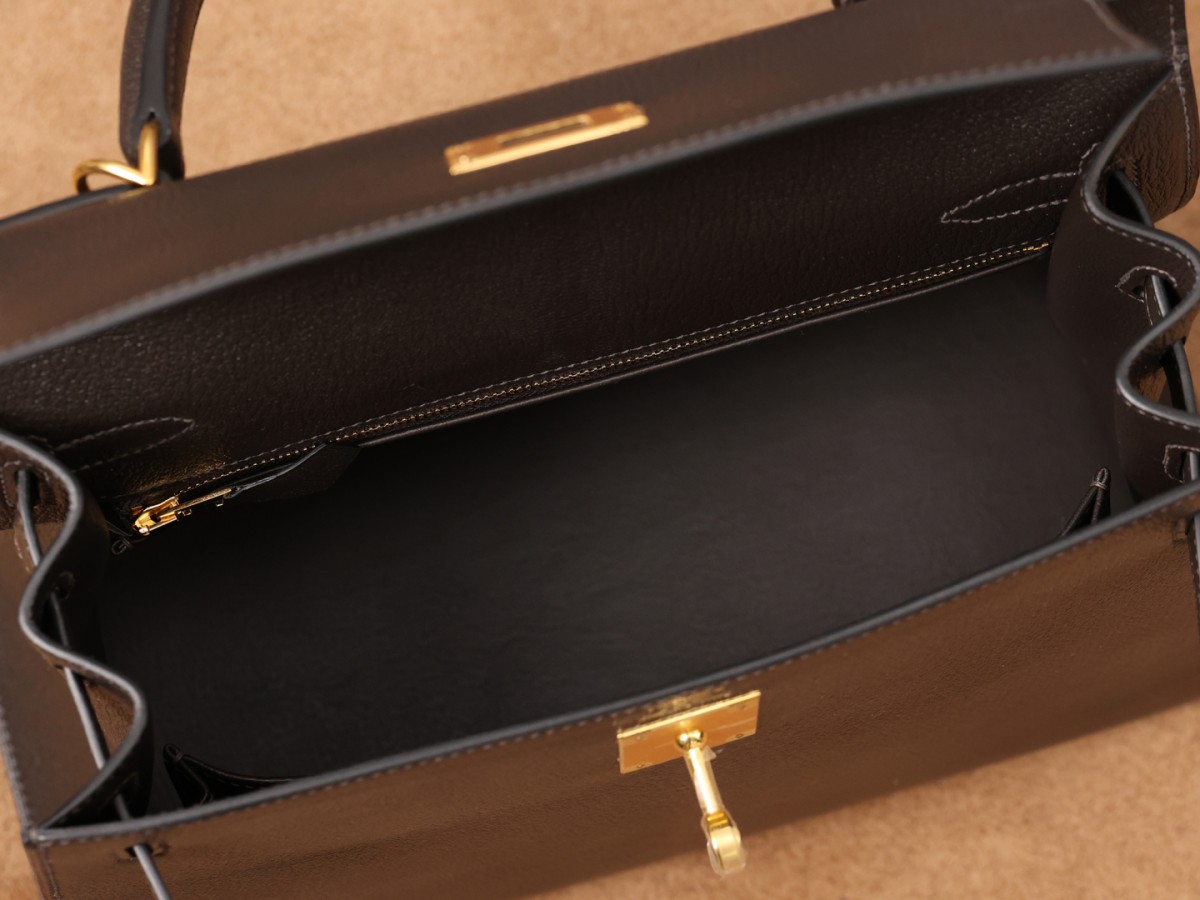 Shebag super replica Hermes Goat leather Kelly 28 bag black gold reivew(August 2025 updated)-Best Quality Fake designer Bag Review, Replica designer bag ru