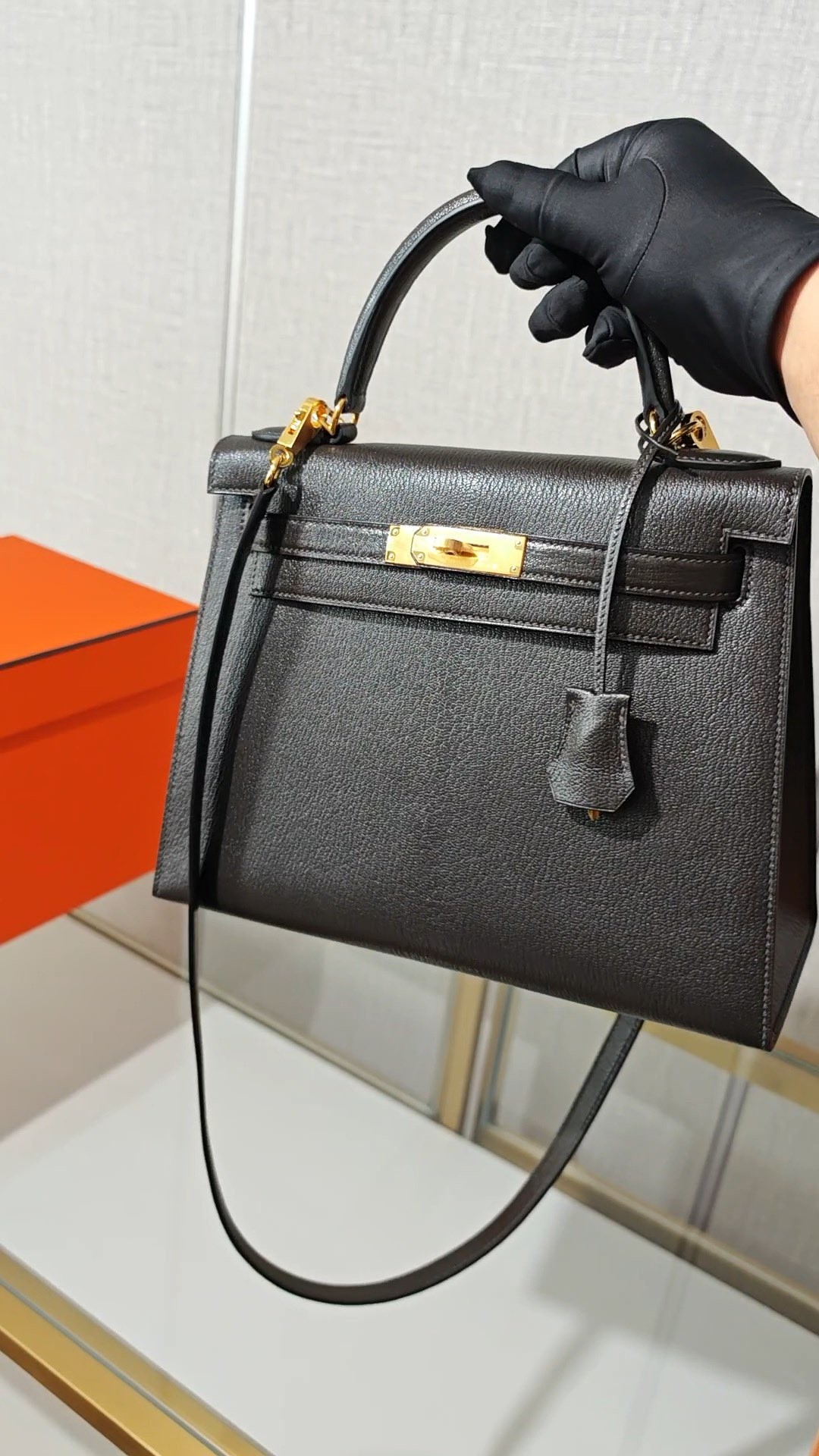 Shebag super replica Hermes Goat leather Kelly 28 bag black gold reivew(August 2025 updated)-Best Quality Fake designer Bag Review, Replica designer bag ru