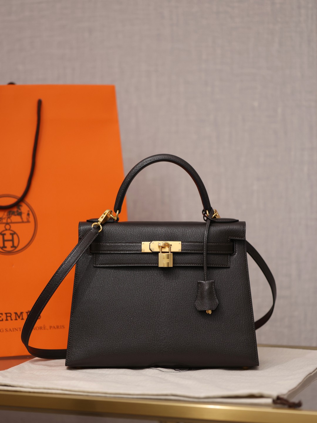 Shebag super replica Hermes Goat leather Kelly 28 bag black gold reivew(August 2025 updated)-Best Quality Fake designer Bag Review, Replica designer bag ru