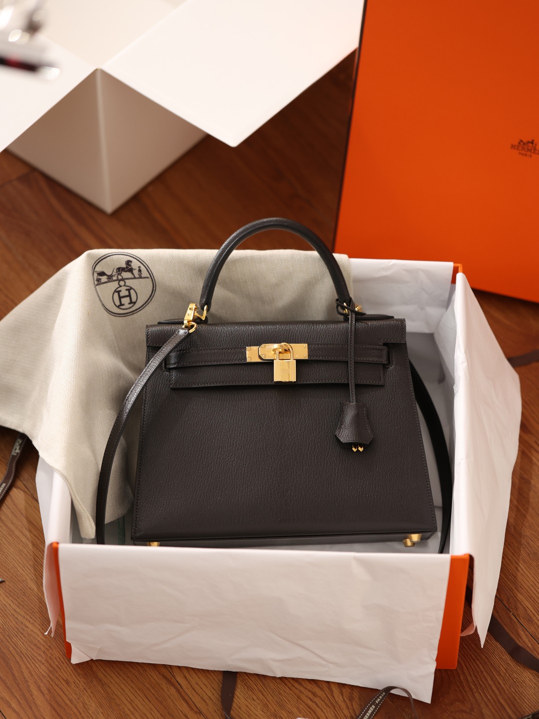 Shebag super replica Hermes Goat leather Kelly 28 bag black gold reivew(August 2025 updated)-Best Quality Fake designer Bag Review, Replica designer bag ru