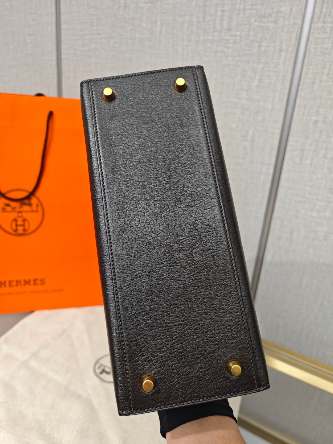 Shebag super replica Hermes Goat leather Kelly 28 bag black gold reivew(August 2025 updated)-Best Quality Fake designer Bag Review, Replica designer bag ru