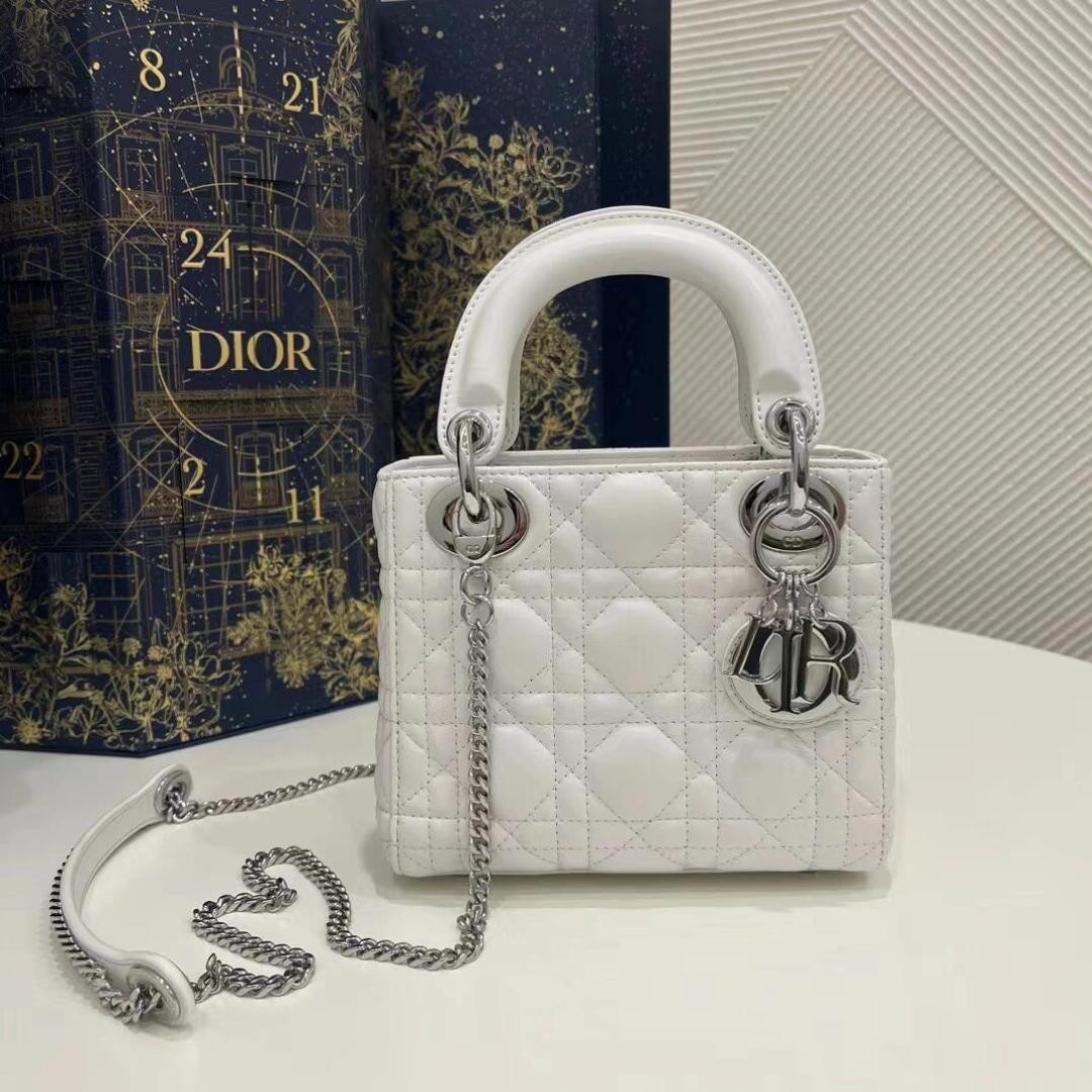 Shebag Super quality Lady Dior Snow White bag(Oct 2025 updated)-Best Quality Fake designer Bag Review, Replica designer bag ru
